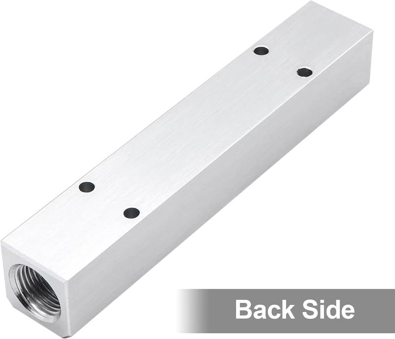 MARSTEK Air Manifold, 5 Way 7 Port Air Compressor Manifold, Aluminum Air Hose Inline Manifold Block Splitter, Pneumatic Manifold Air Distribution Block, NPT 1/2 Inch Supply Port, NPT 1/4 Inch Output Port - Image 3